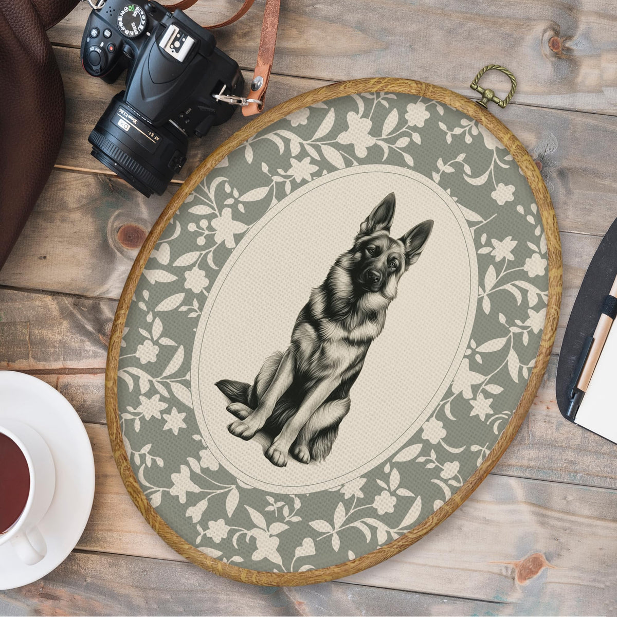 German Shepherd Gifts Oval Wall Art Prints Decor 8.6x11.4 (Colour 57)
