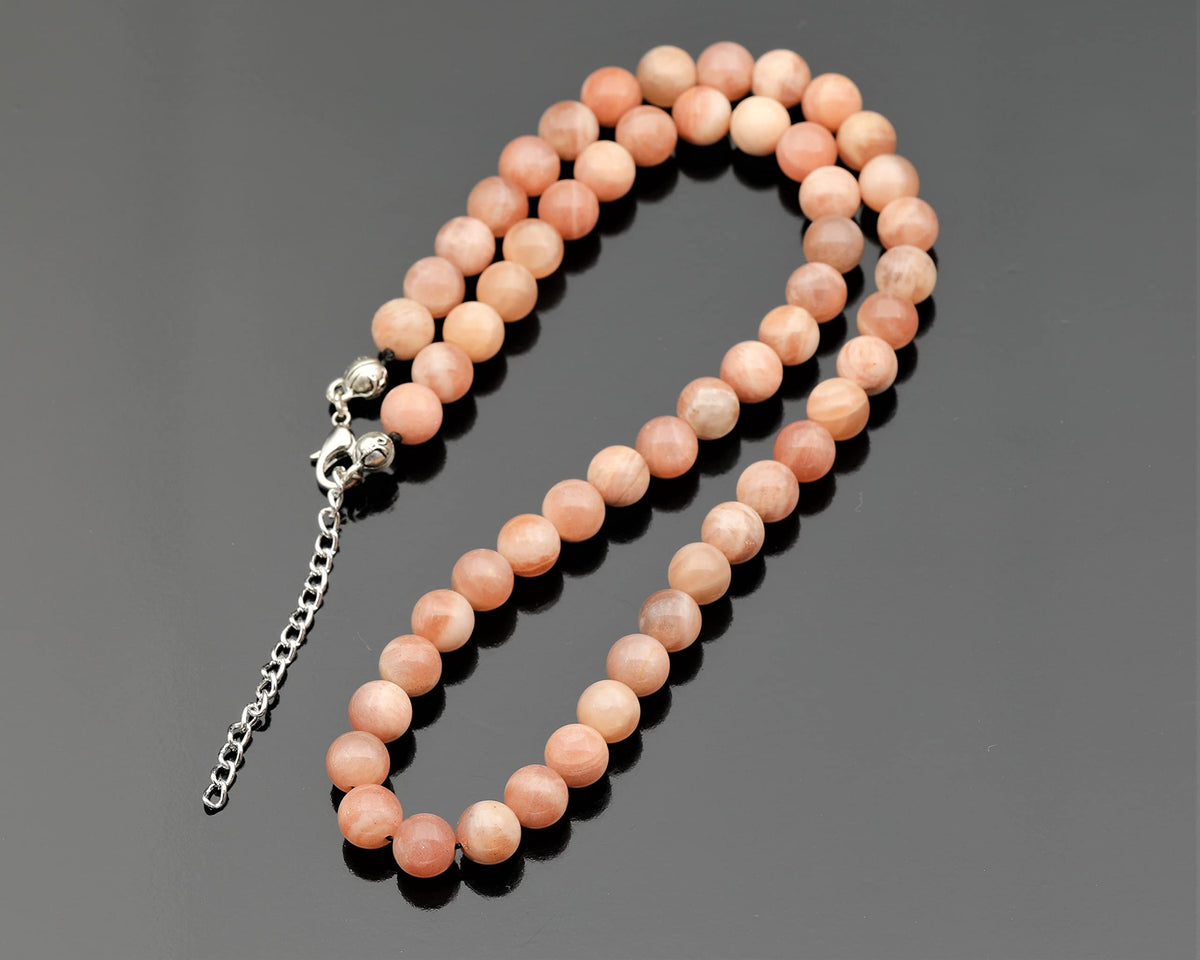 Natural Sunstone Beaded Choker Necklace (Sunstone / 32 Inches)