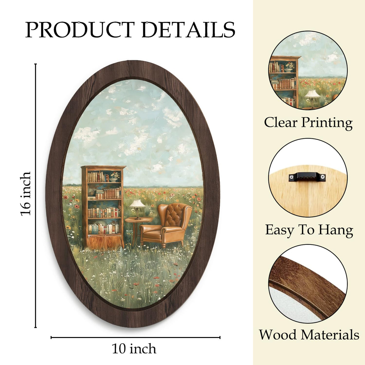 Book Lover Wall Art Framed (field reading)