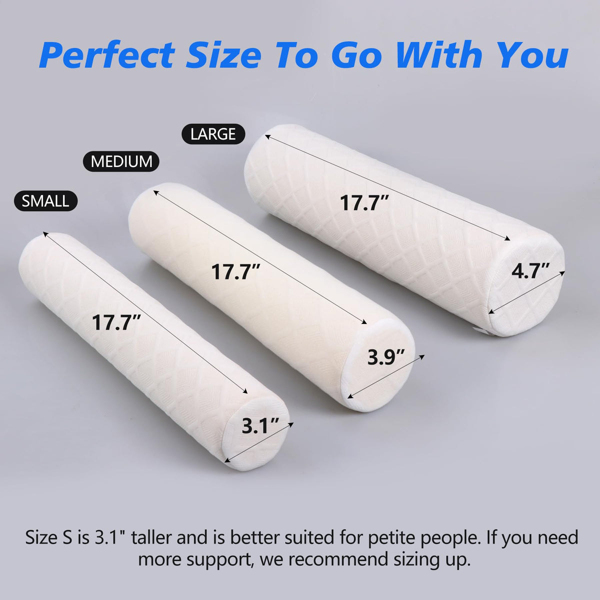 Cervical Roll Pillow (White / Medium - 3.9" H)