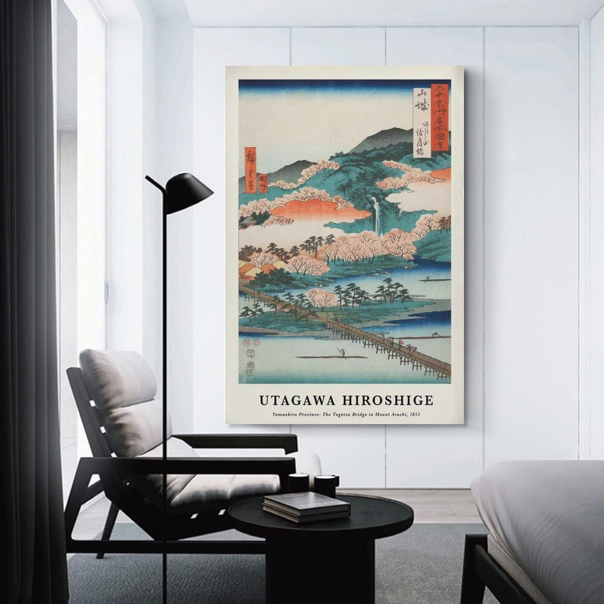 Utagawa Hiroshige Canvas Printing Wall Art Prints Posters Vintage Japanese Woodblock Landscape Togetsu Bridge Arashiyama Scenery Japandi Decor for Living Room Bedroom Office 24x36inch (style-6 / 24x36inch(60x90cm) Unframe)