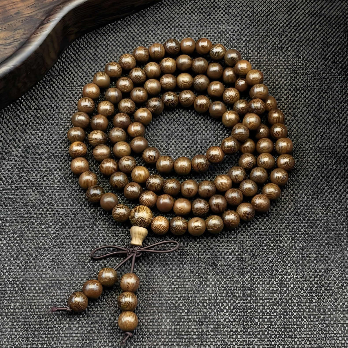 Unisex Natural Silkwood Tibetan Buddhism Meditation Prayer Bead Necklace Japa Mala Beads Bracelets (6mm 108 Beads)