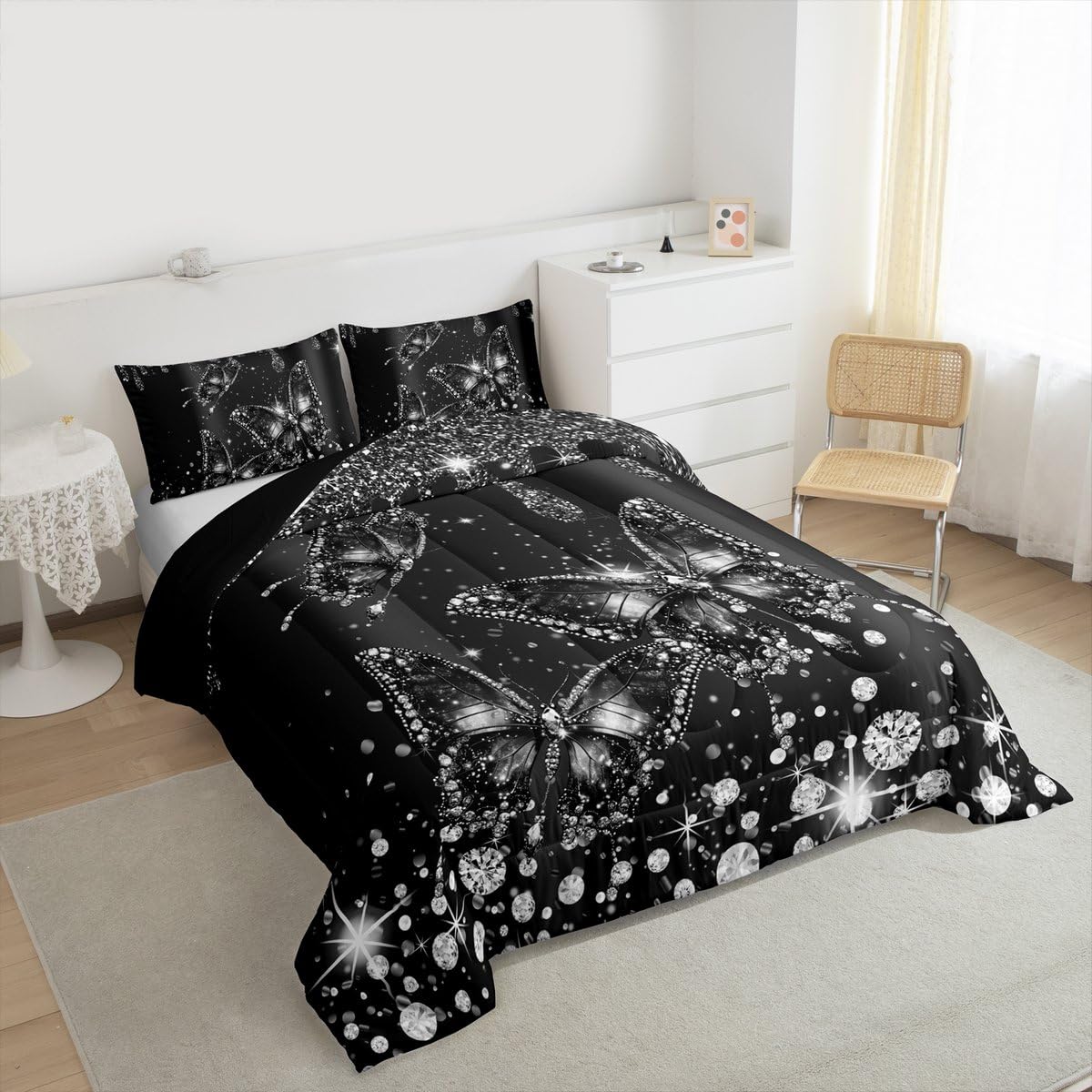 Butterfly Kids Comforter Set Queen Size for Kids Boys Girls (Multi 807 / Queen)