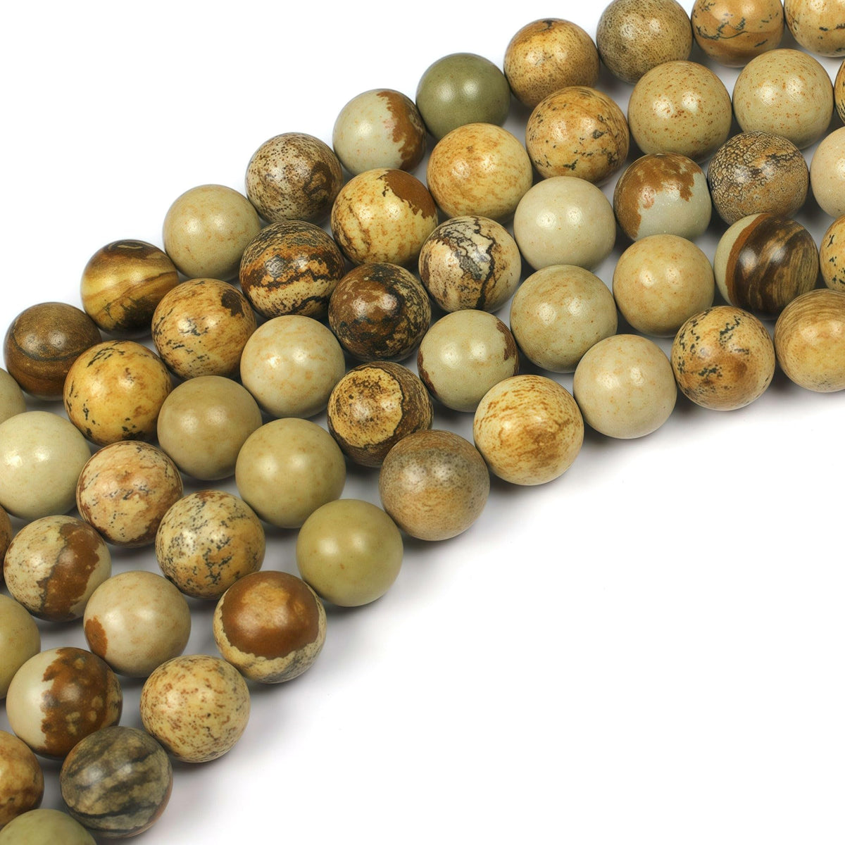 AAA Natural Picture Beads Stone Beads for DIY Bracelet Making Strand 15" (Picture Jasper / 10mm)