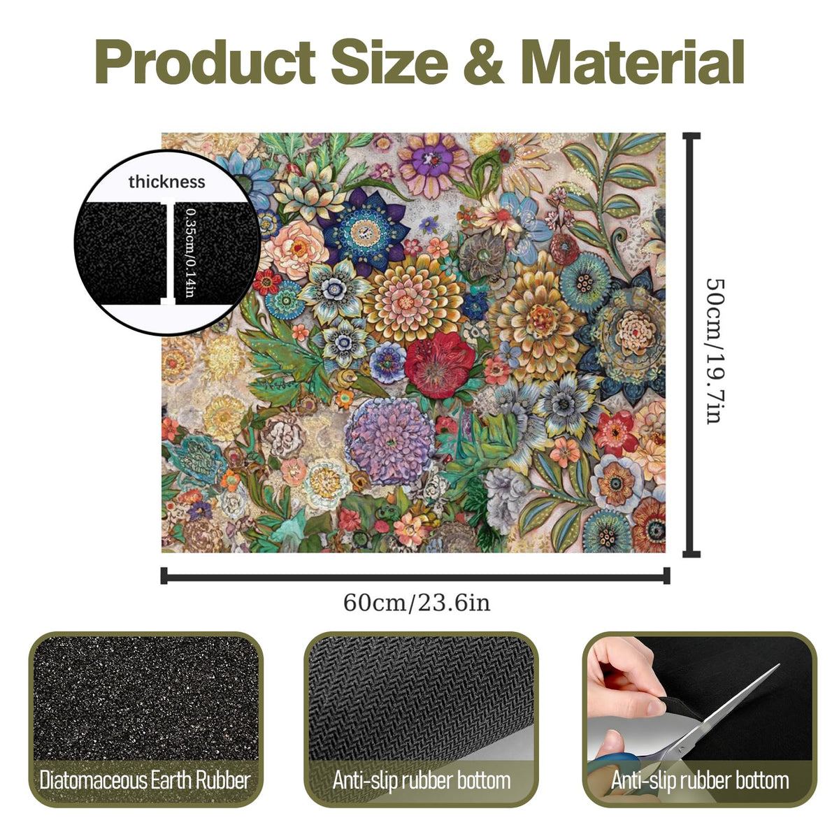 Dryer Top Protector Mat (mandala flower)