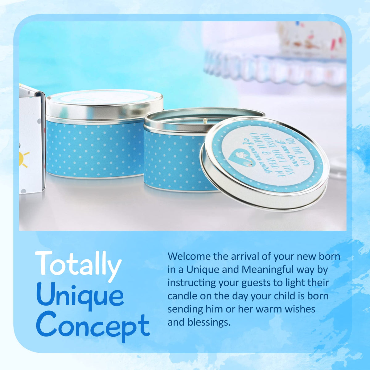Baby Shower Candle Favors Gift Set (Blue-1-9pk)