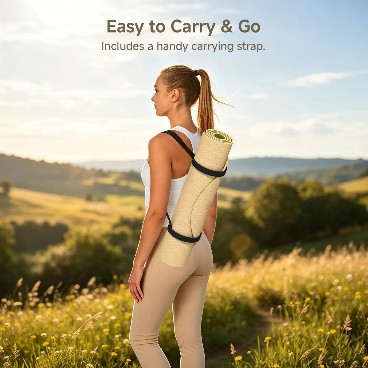 Extra Thick Yoga Mat (Cream & Matcha Green)