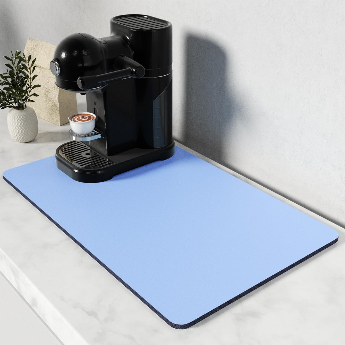 Coffee Mat 12" x 19" Coffee Bar Mats for Espresso Machine Station Accessories and Organizer (A-Sky Blue / 12" x 19")