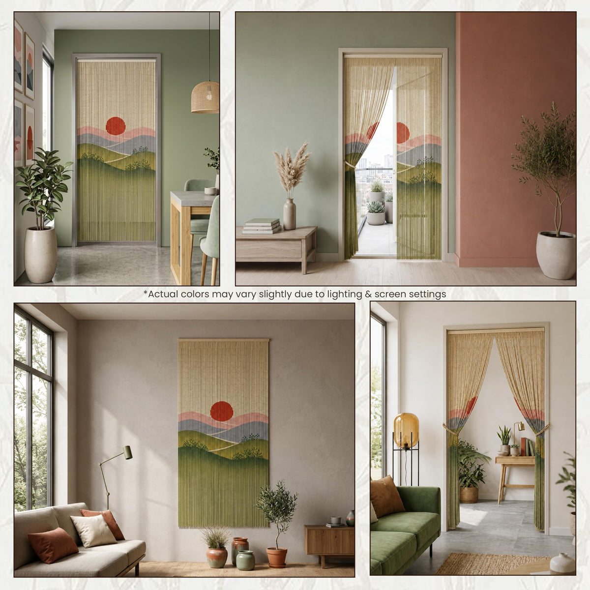 Sunset Field Beaded Bamboo Curtain for Doorway 35.4" x 78.7" (Sunset Field)