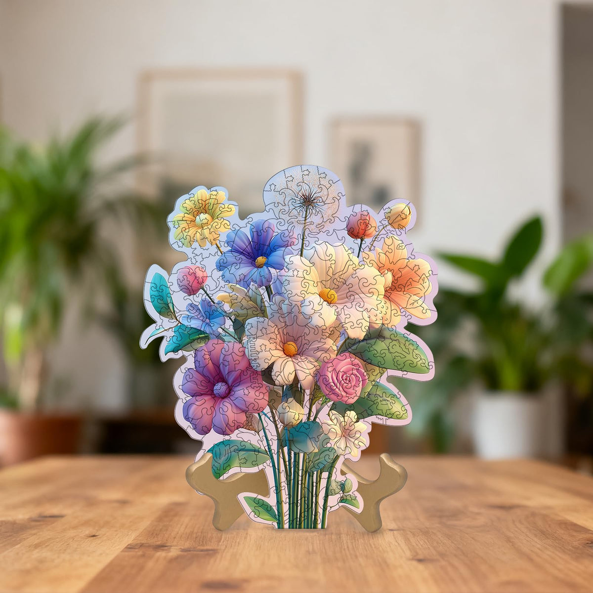 5MM Flower Wooden Puzzle (Flower White / 200 pieces)
