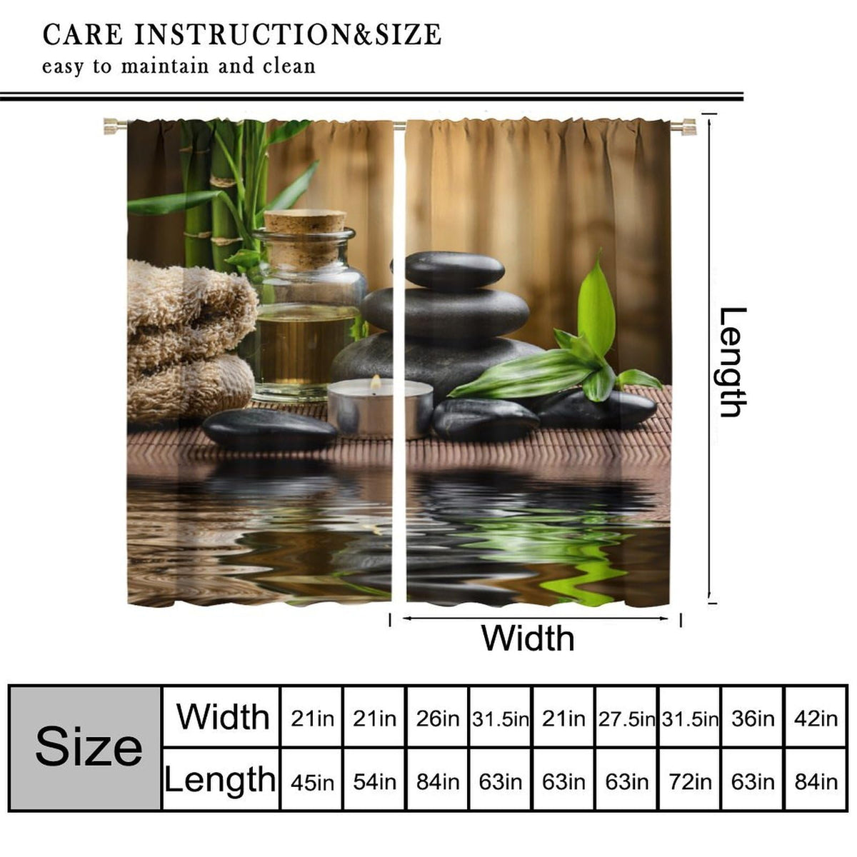 Leisure Spa Curtains (27.5"W x 63"L (Pack of 2) / Style-2)