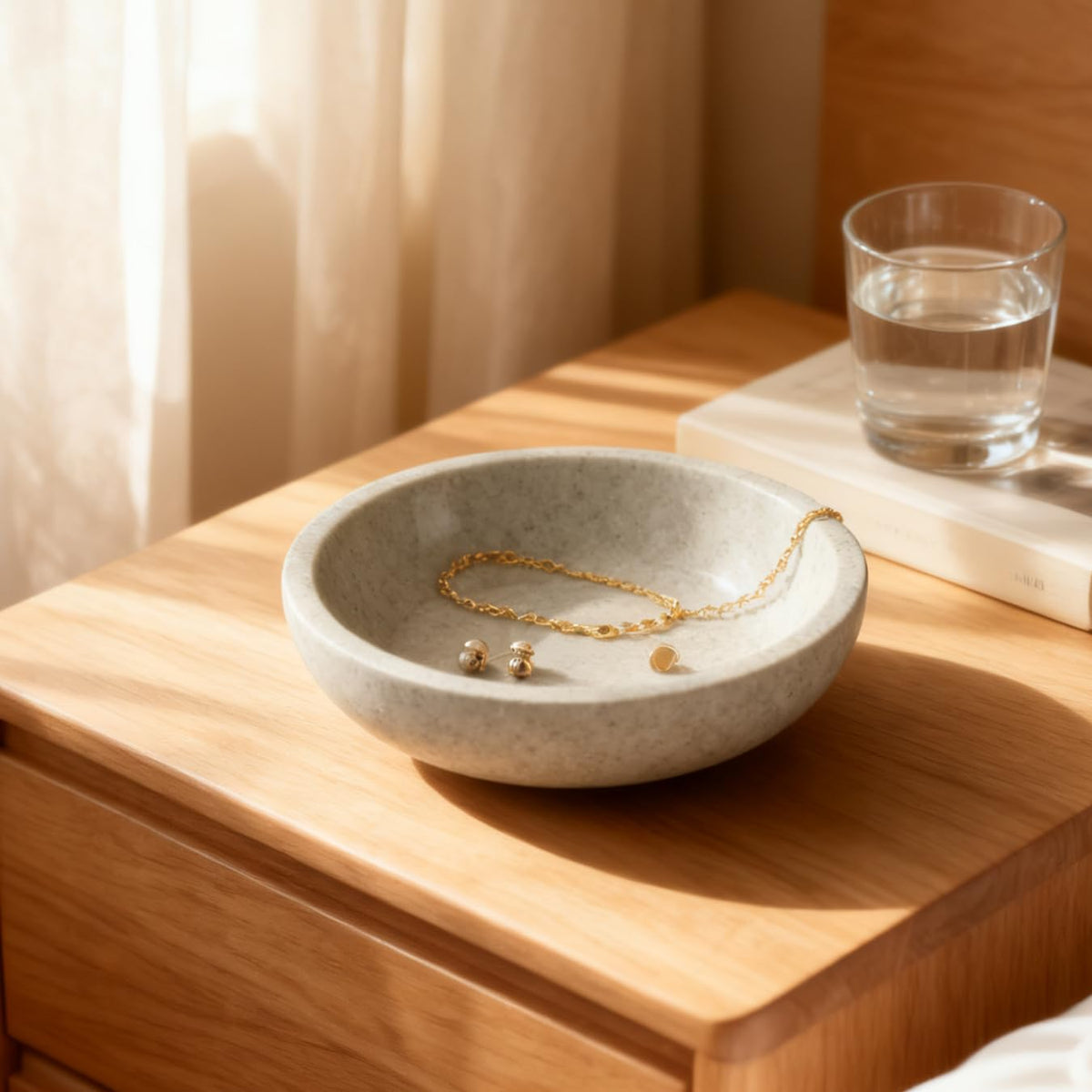 White Travertine Bowl (White)