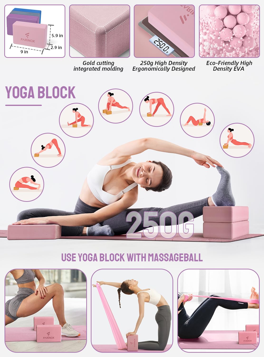 1 3 Yoga Mat Thick (PINK&GREY / 8MM)