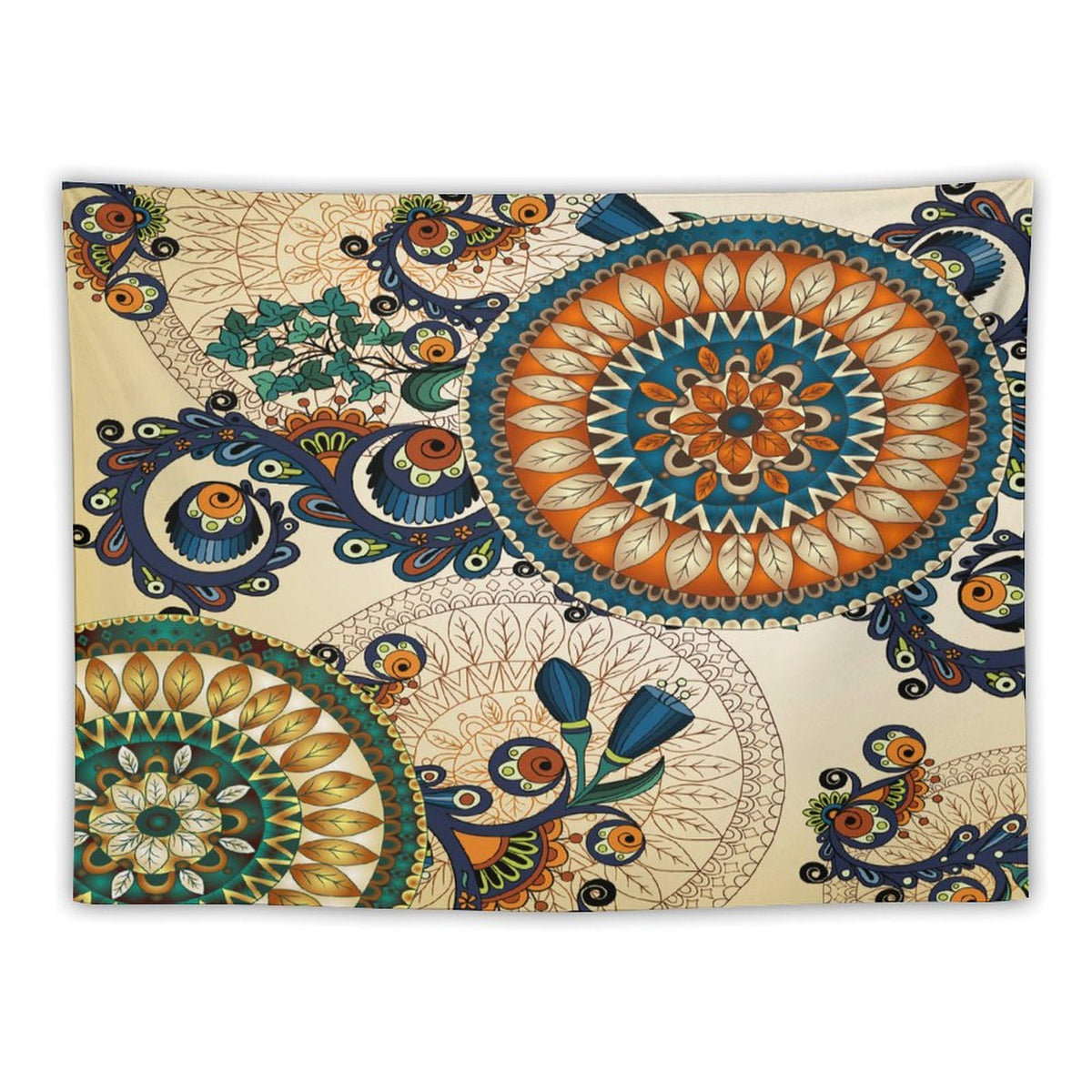 Bohemian Flower Tapestry Wall Hanging Boho Mandala Floral Flowers Print Pattern Tapestries Home Decor for Living Room Bedroom Apartment Farmhouse Dorm 30"x40" (30"L x 40"W / Mandala-31)