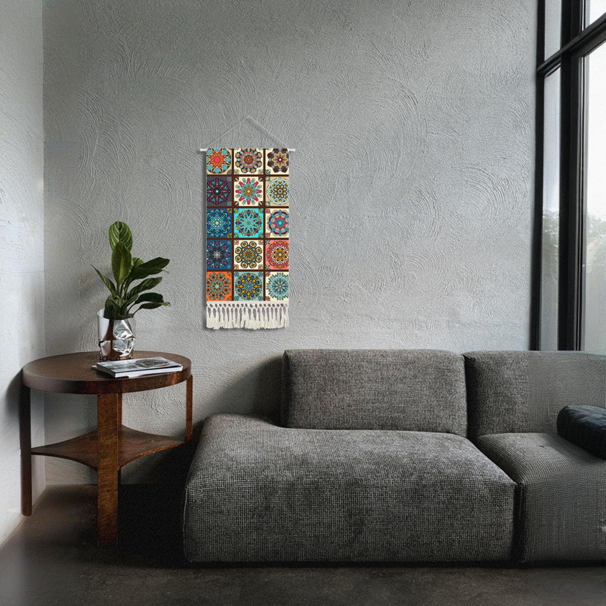 Mandala Boho Macrame Wall Hanging Tapestry For Bedroom Tapestries Vertical Art Fabric Decor Door Living Room Bohemian (Style A / 43"L x 17.5"W)