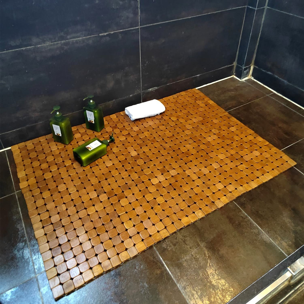 Bamboo Bath Mat with 19.7X27.5 inch (27.5" x 19.7" (Rectangular))