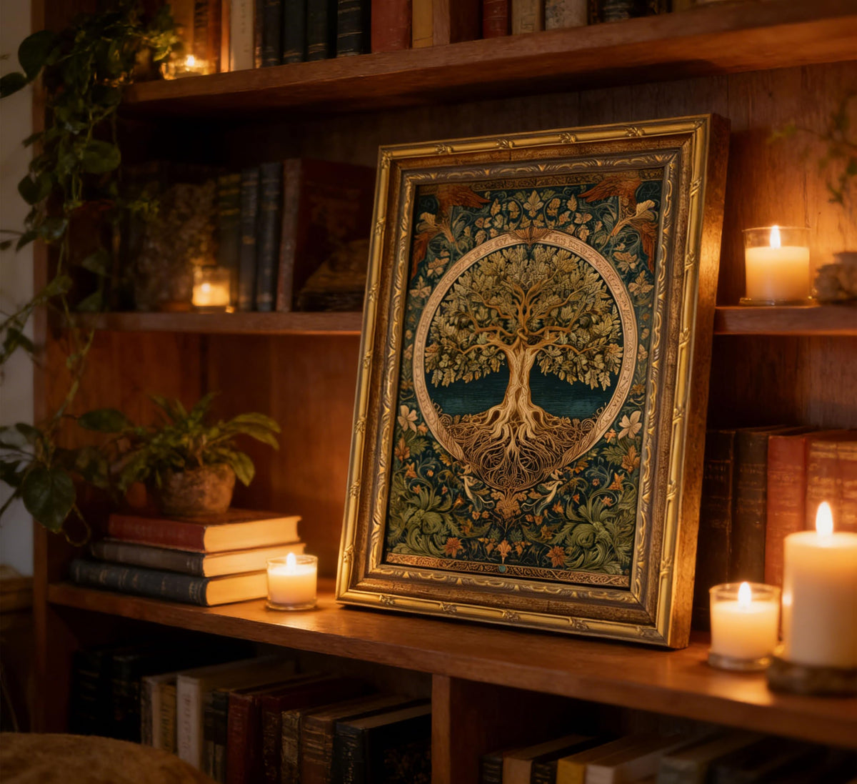Vintage Gold Framed Tree of Life Wall Art (Tree of Life Framed / 24"L x 16"W)