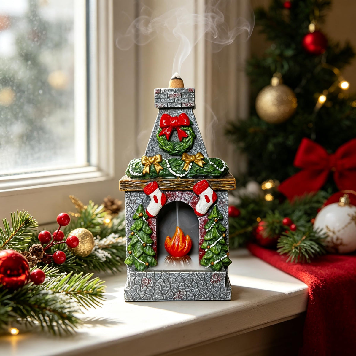 Christmas Fireplace Backflow Incense Burner (Fireplace)