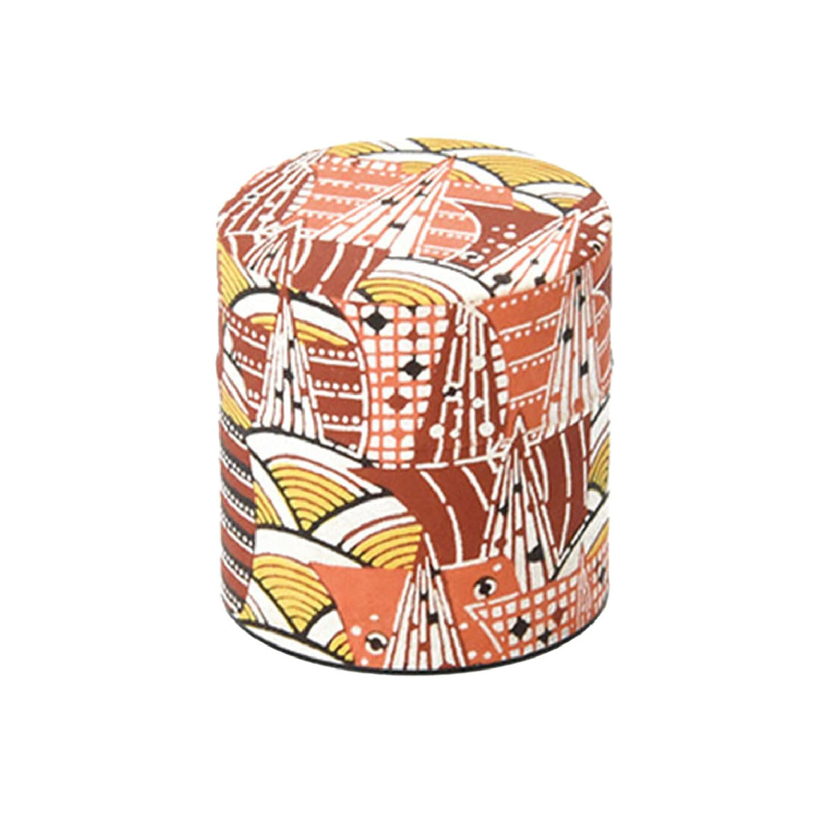 Japanese Pokkan Matcha Coffee Spice Tea Tin Canister Washi Paper Storage with Lid 7.05 oz Capacity (Modern Seigaiha, S)