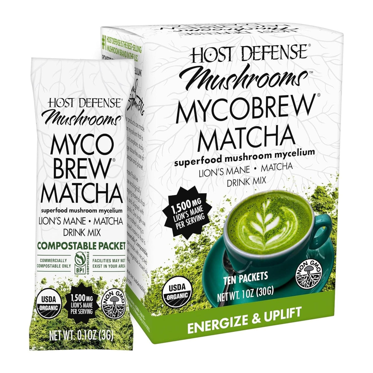 MycoBrew Matcha (0.1 Ounce (Pack of 10))