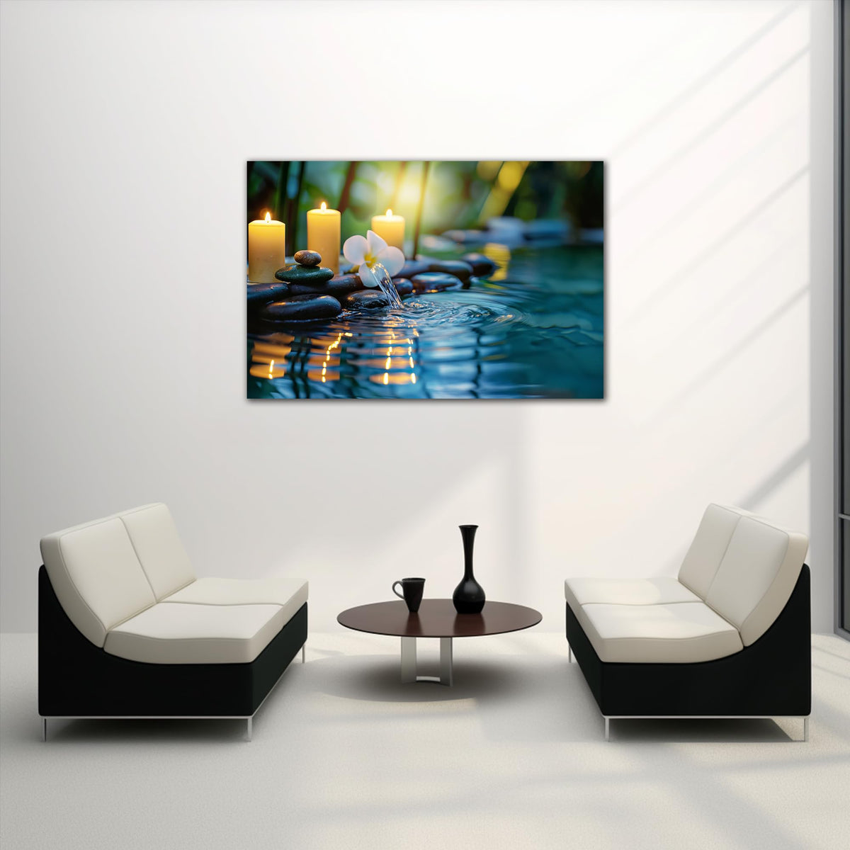 Zen Wall Art Zen Black Stone Canvas Prints for Meditation Office Decor (Zen Stones Canvas Frame-09 / 40"L x 28"W)