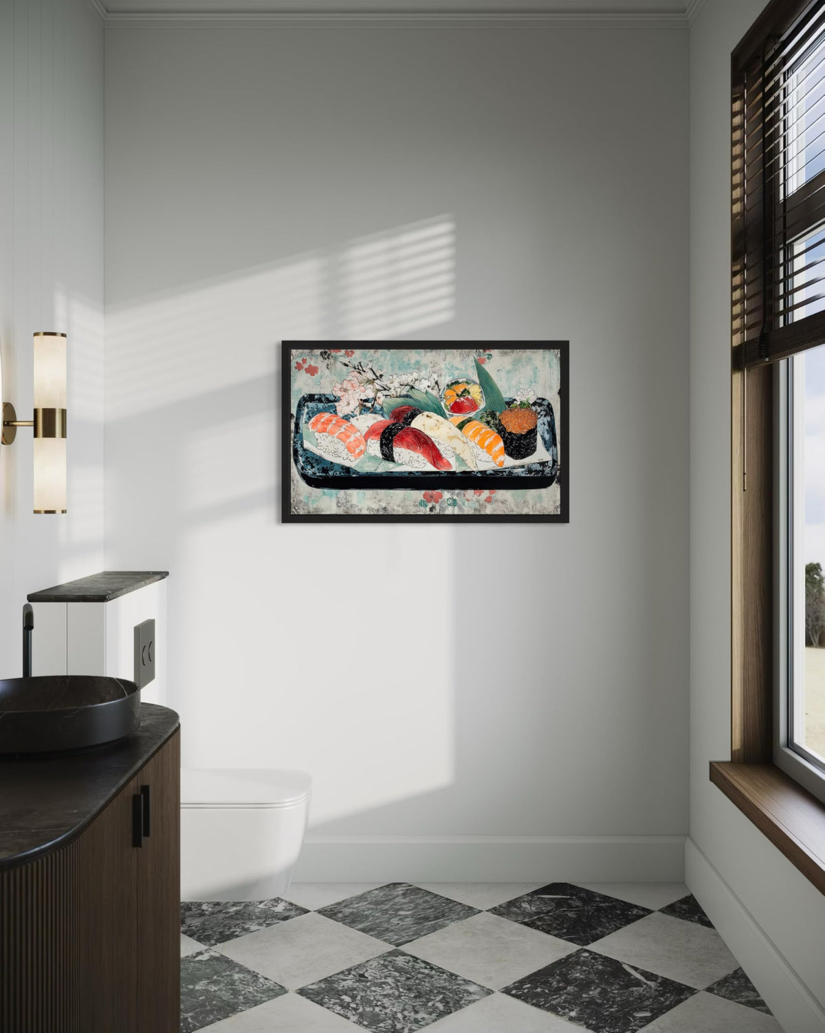 Nigiri Sushi Unframed Wall Art Print Poster (Nigiri Sushi / 24"L x 18"W)
