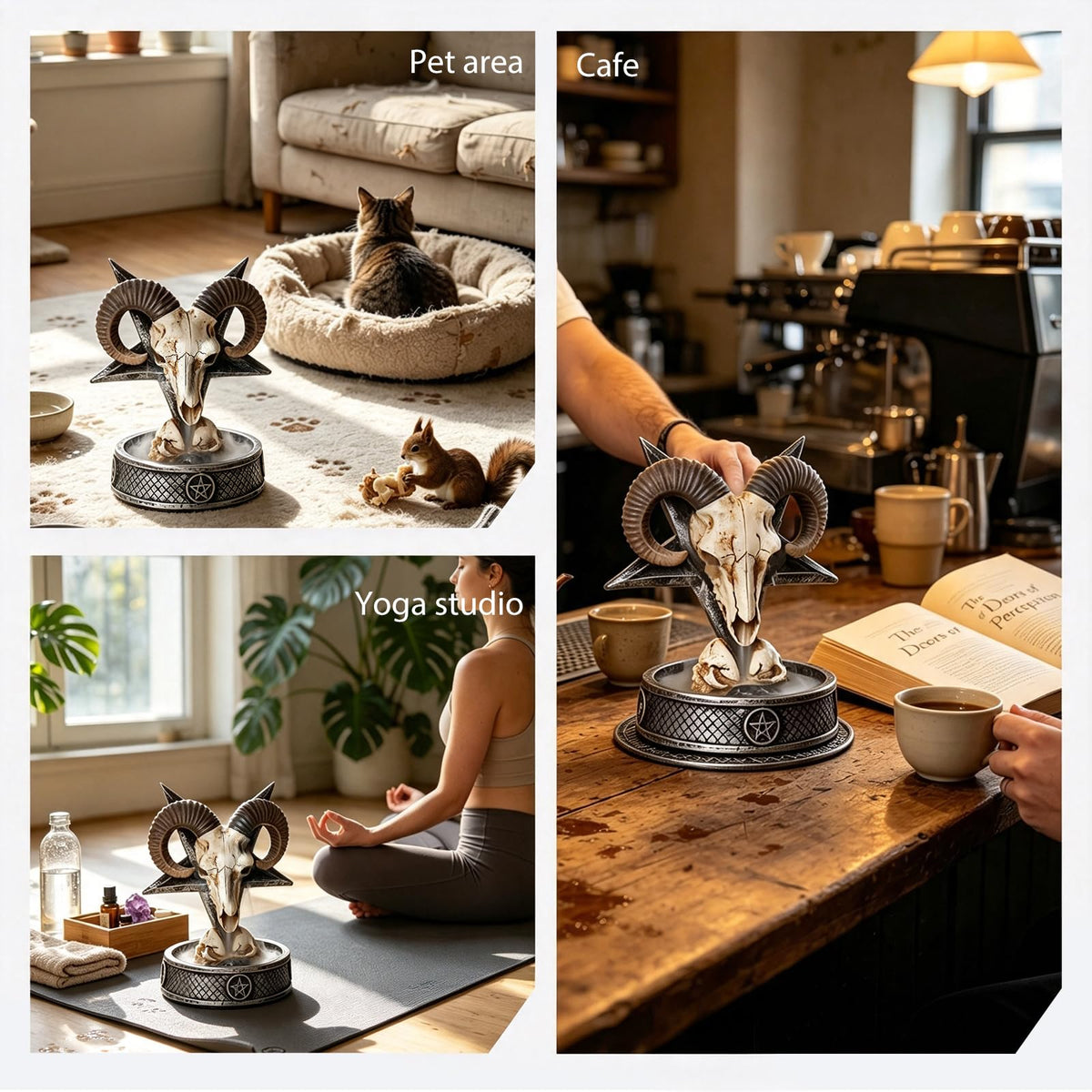 Skull Ram Backflow Incense Burner (Multi-color Ram Skull)