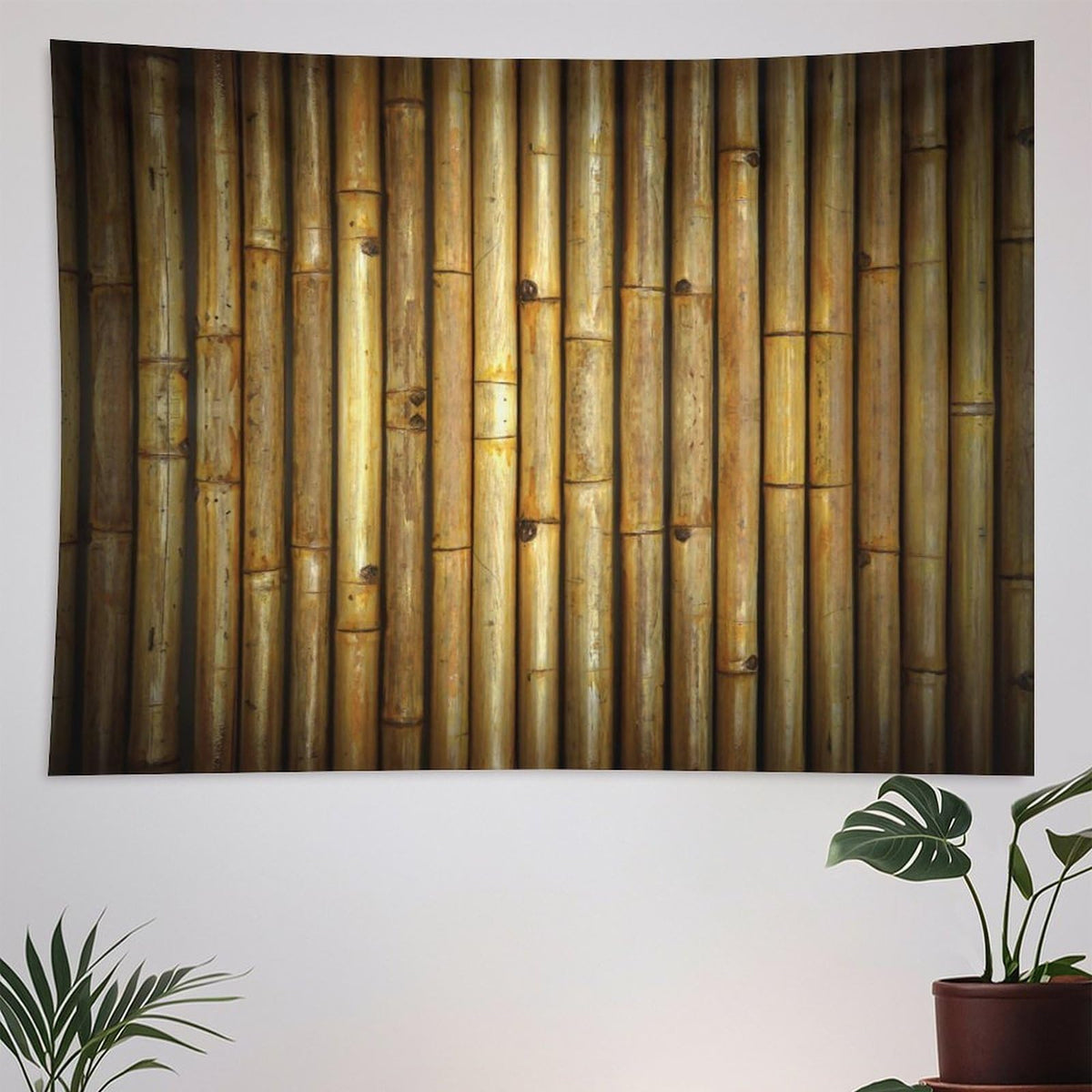 Bamboo Tapestry Wall Hanging Nature Japanese Asian Plant Brown Print Tapestries Home Decor for Living Room Bedroom Apartment Farmhouse Dorm 60"x90" (60"L x 90"W / Bamboo-8)