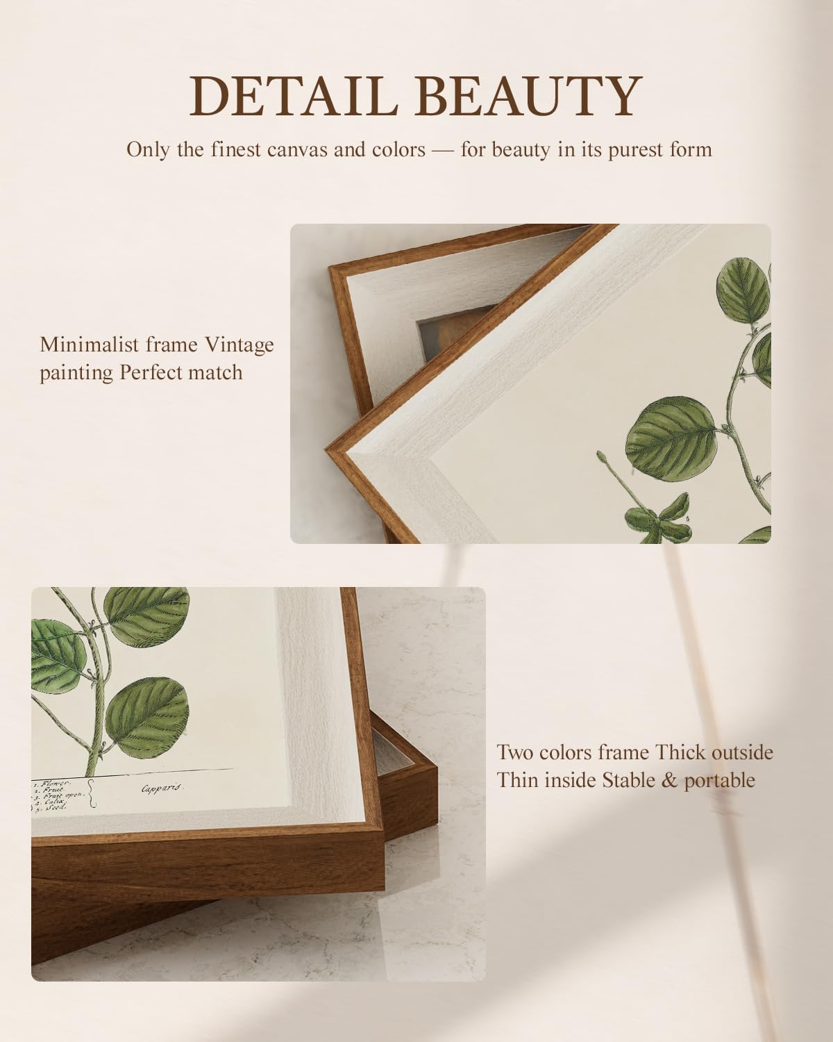 Framed Modern Nature Almond Tree Botanical Wall Art Set (Botanical Illustration Pair / 12"L x 10"W)