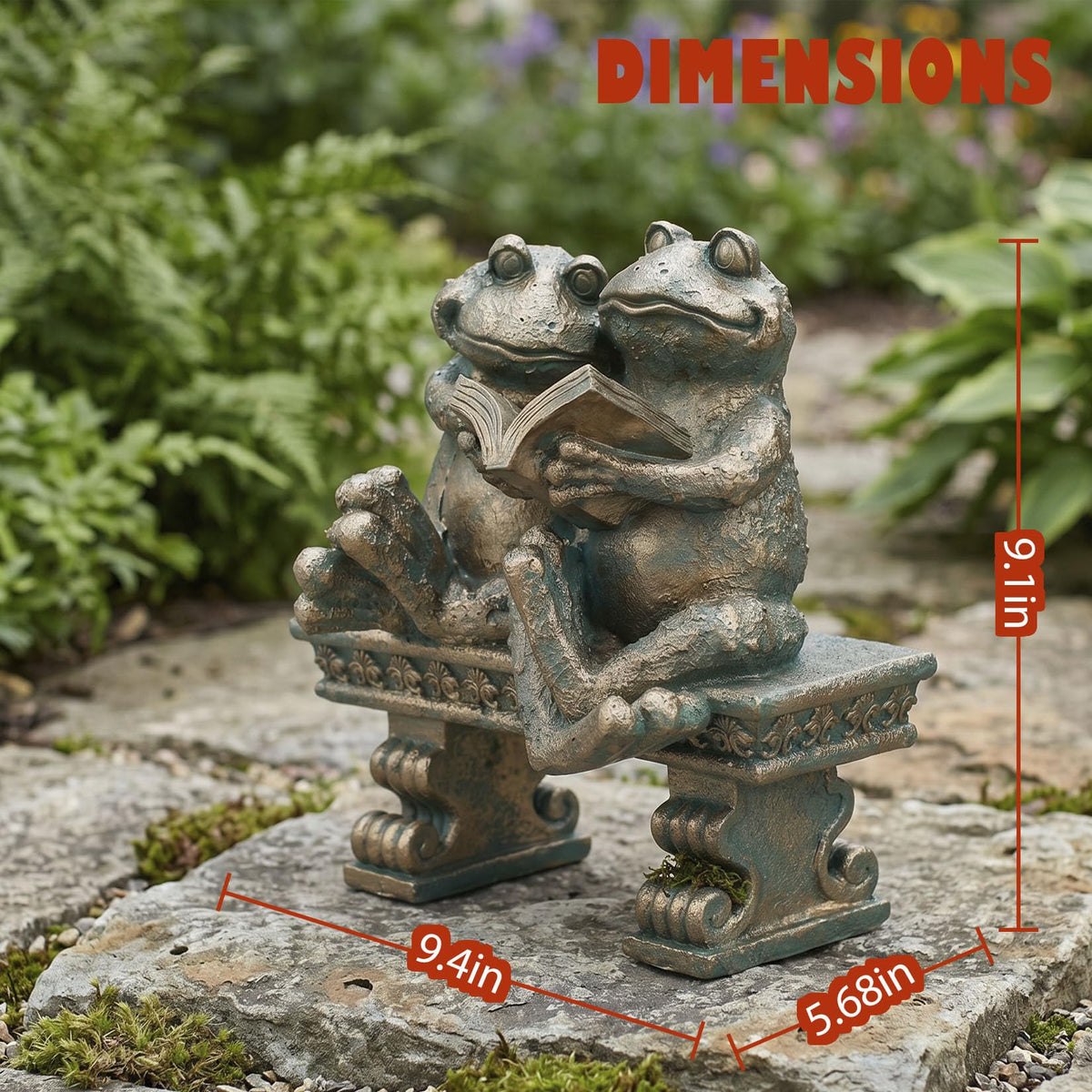 Garden Frog Outdoor Statues Decor (Bronze-colored Frog)