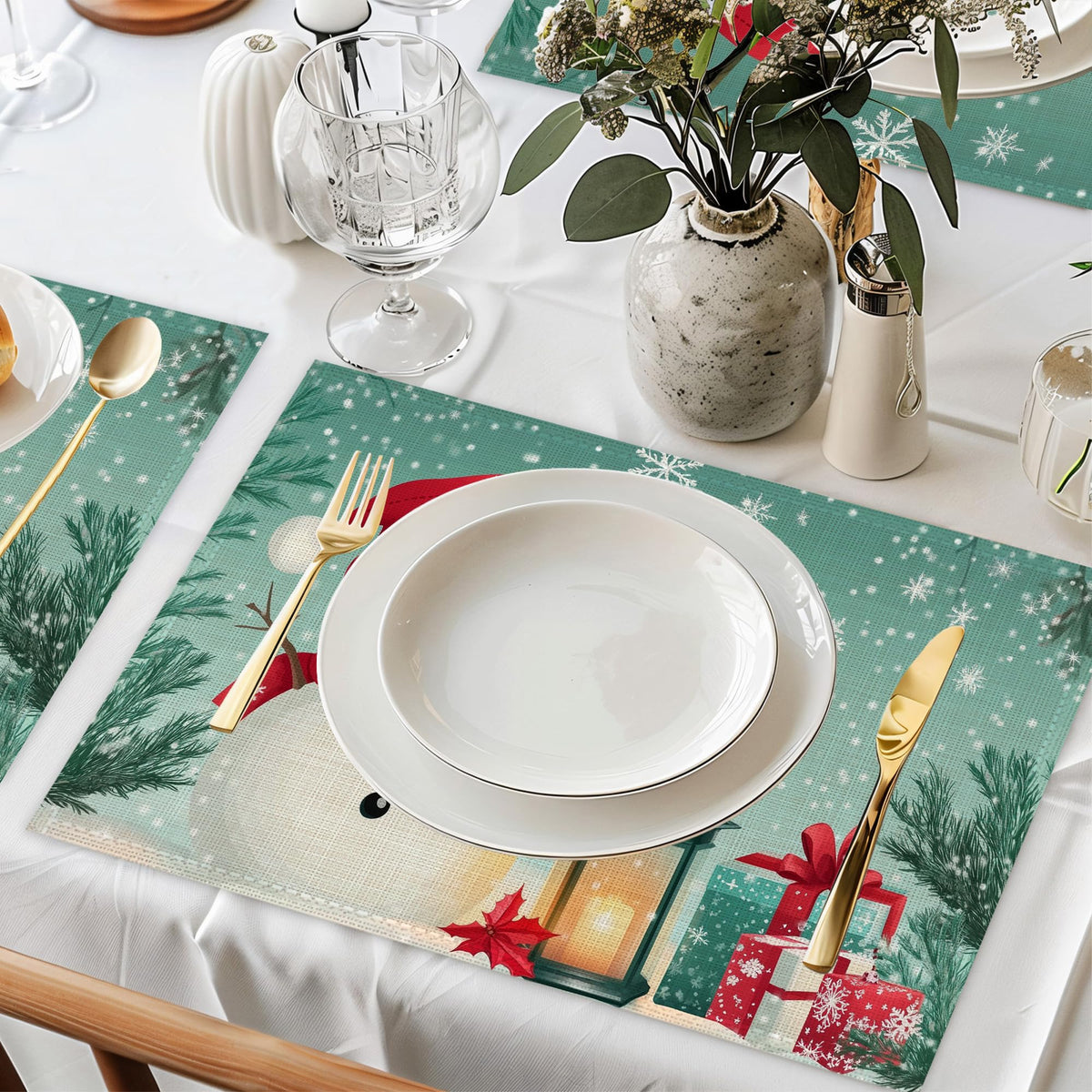 Christmas Snowman Placemats Set of 6 (Christmas Snowman)