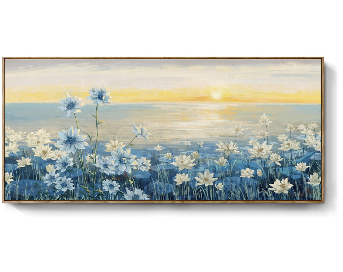 Extra Large Framed Canvas Wall Art 86"x39" (Sunrise Wall Art / 86"L x 39"W)