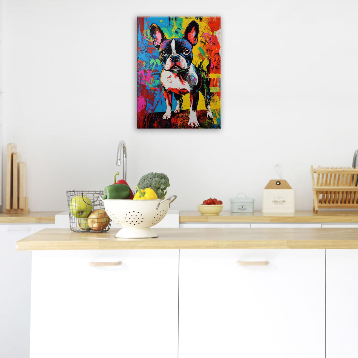 Banksy Wall Art (Boston Terrier / 12L" x 16W")