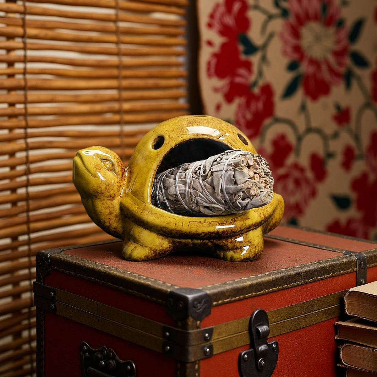 Turtle Palo Santo Holder Ceramic Palo Santo Burner Sage Holder for Burning (B)