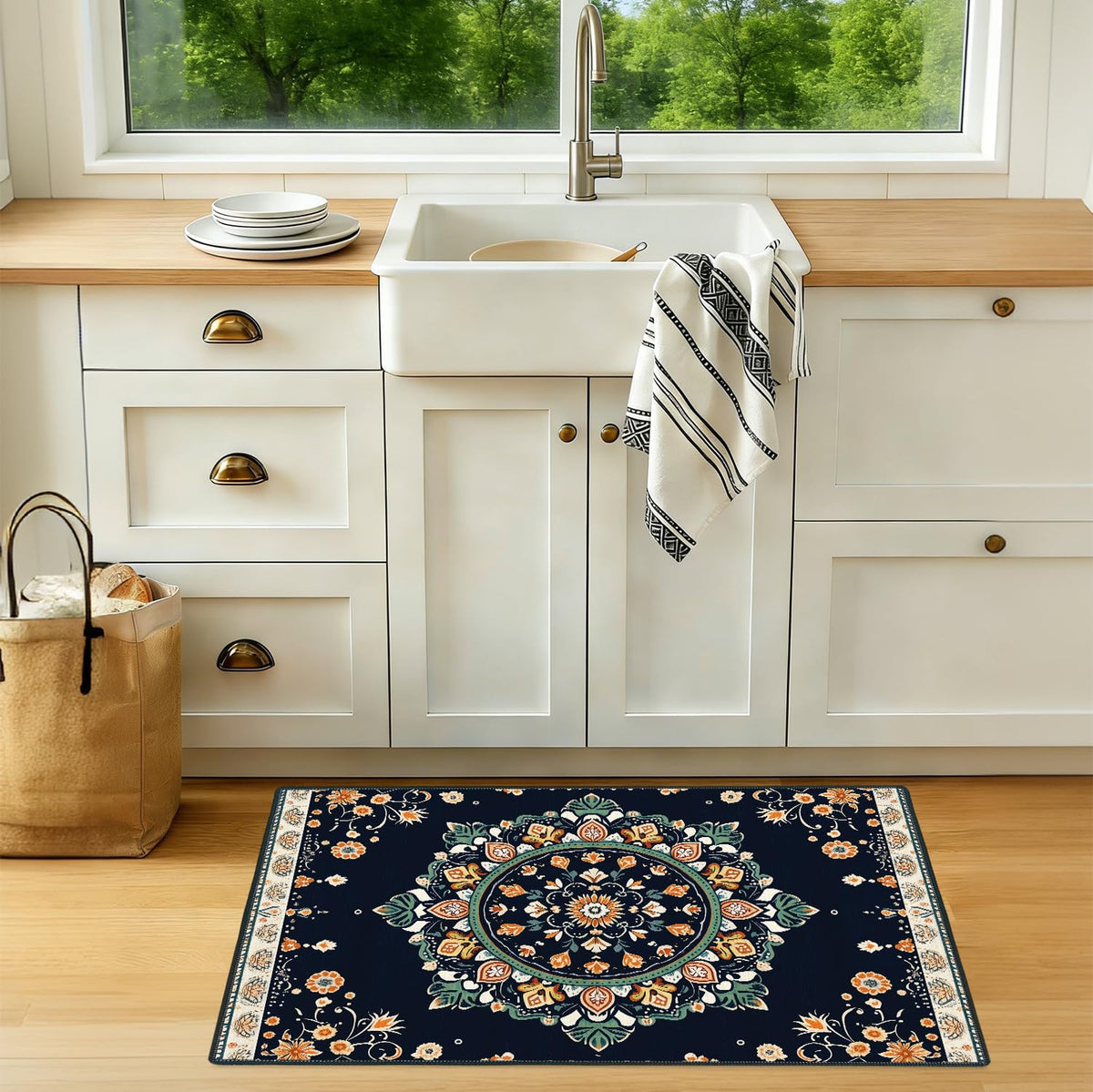 2x3FT Area Rug Bohemian Floral Mandala Entryway Rug (#20 / 2' x 3' (Rectangular))