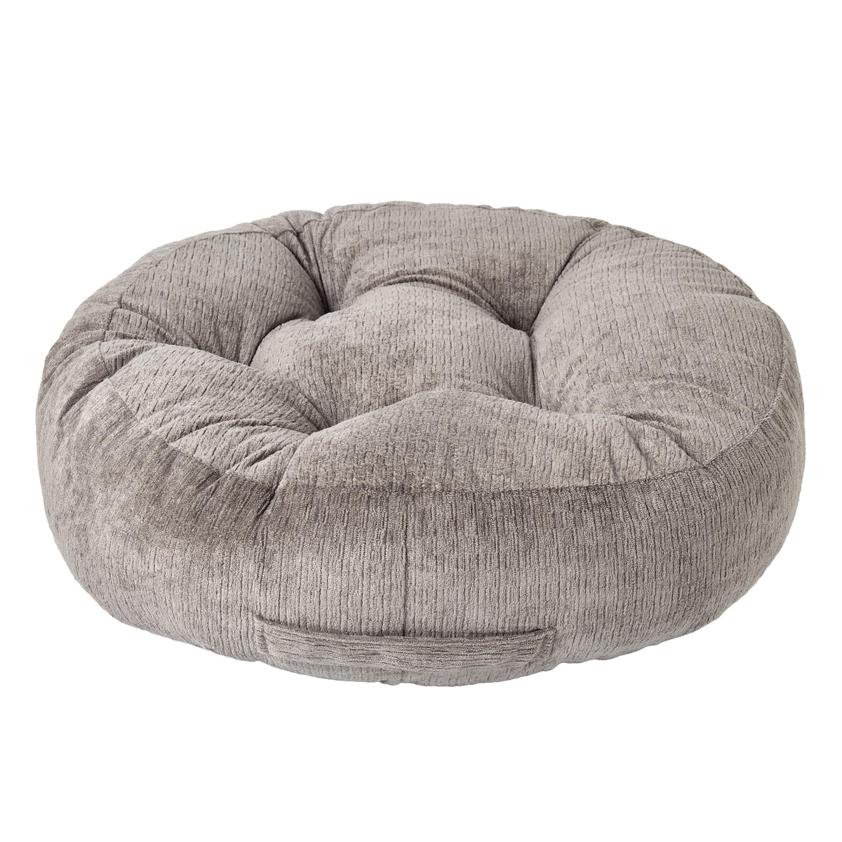Floor Pillow Cushion for Adults Sitting (22 x 22 x 6 inches / Round Light Taupe)