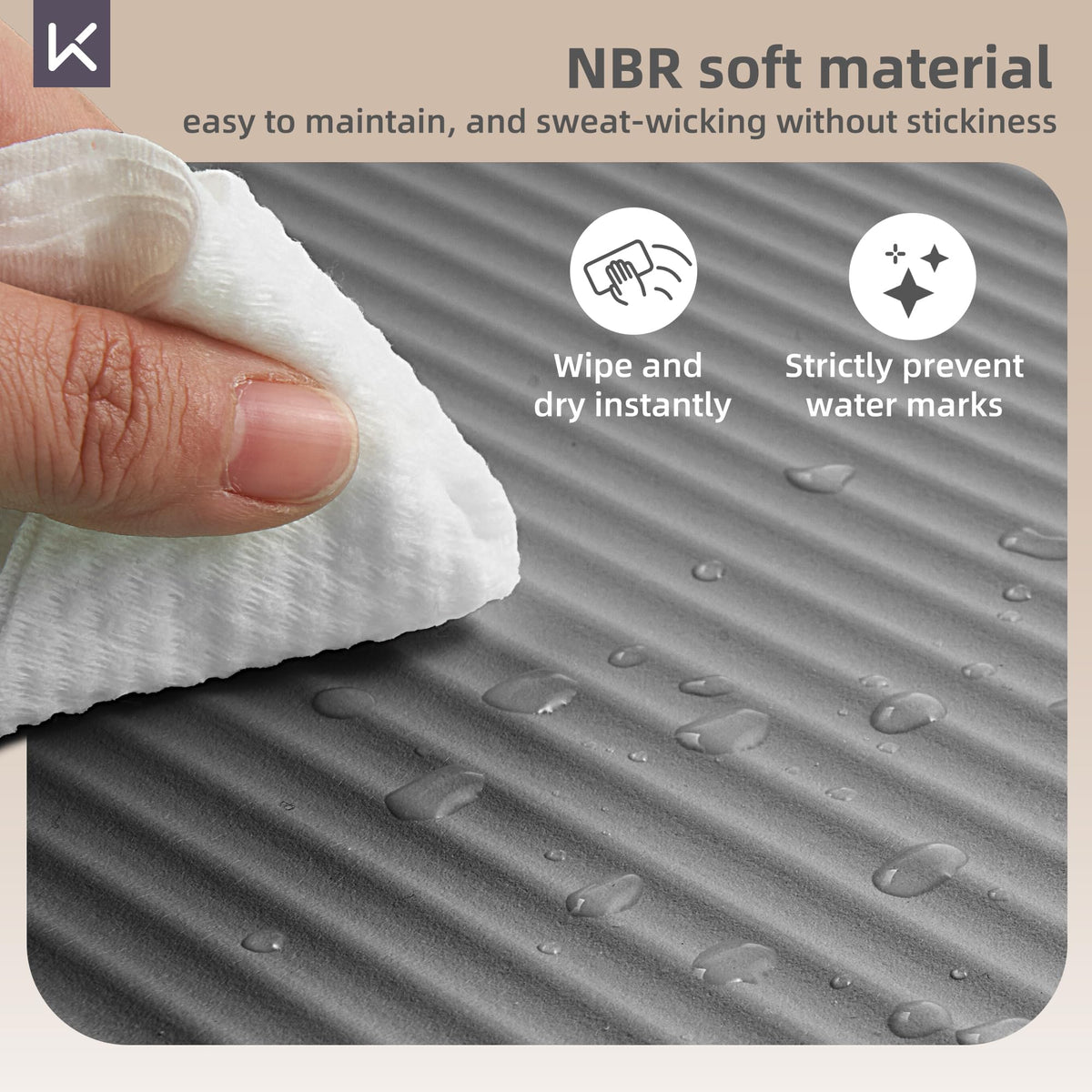 Extra Thick NBR Yoga Mat for Women & Men (Grey / 72”x32”x10mm)