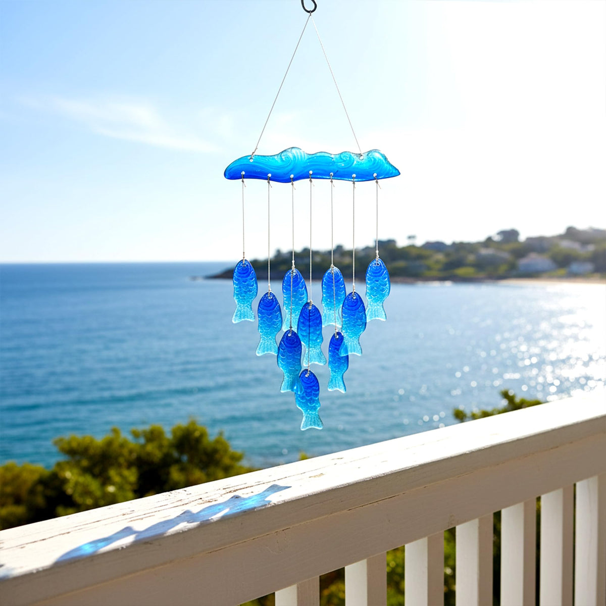 Sea Glass Fish Wind Chimes for Outside