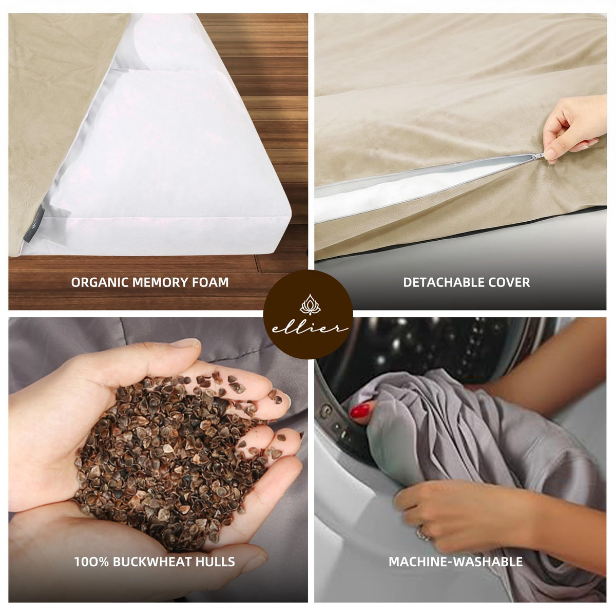 Zafu & Zabuton Meditation Cushion Set (Khaki)