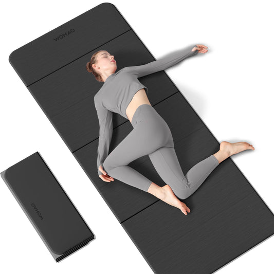 7 Fold Yoga Mat 70"x24" (Black+Gray)