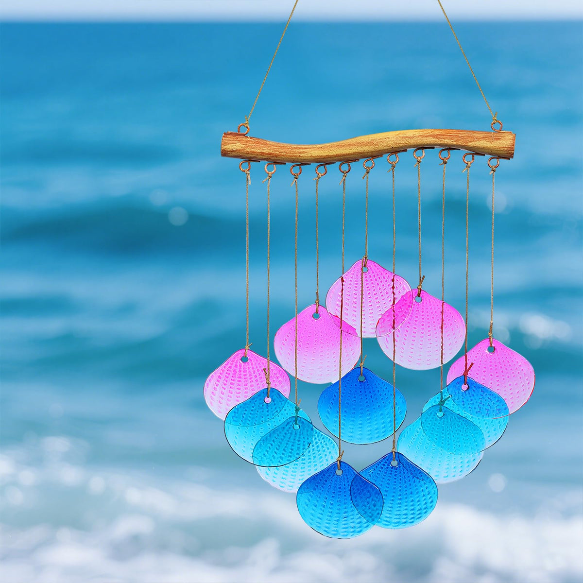 Glass Shell Wind Chimes for Outdoor Decor