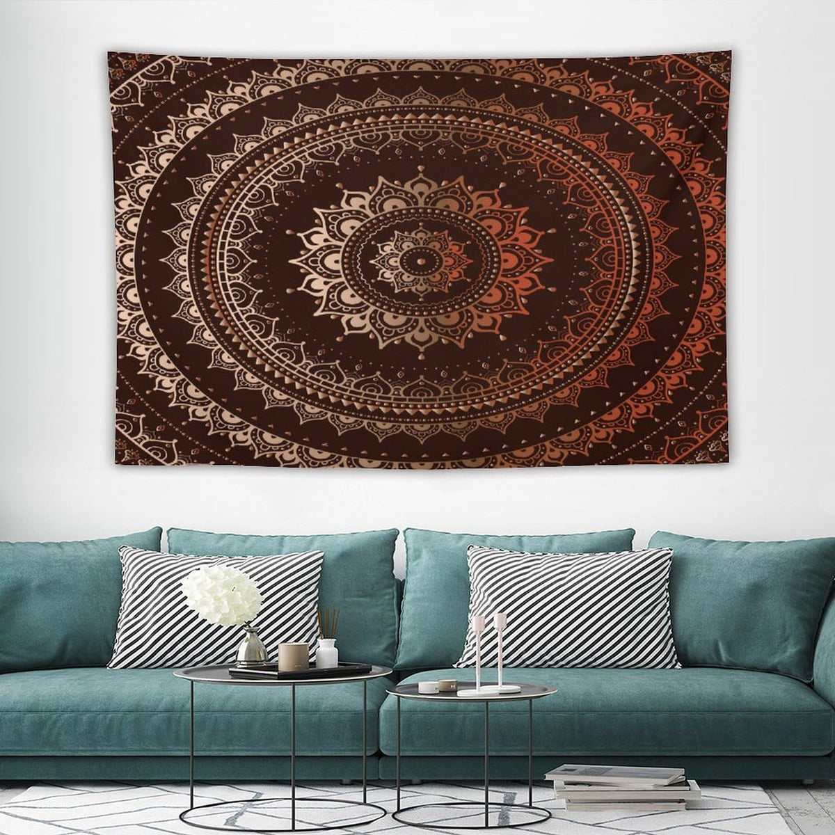 Mandala Tapestry Wall Hanging Enclosing Magic Circle Egyptian Folkloric Culture Pattern Tapestries Home Decor for Living Room Bedroom Farmhouse Apartment Dorm 60"x90" (60"L x 90"W / Mandala-43)