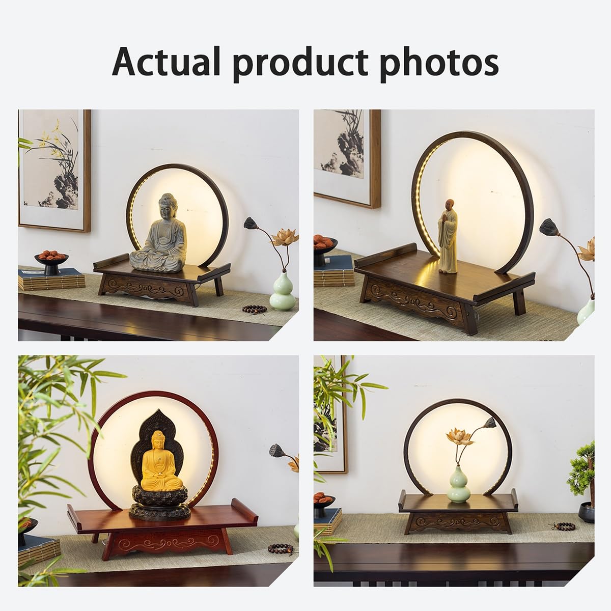 Prayer Altar Chinese Meditation Table (19.7x9x4.3in / Rosewood Color)