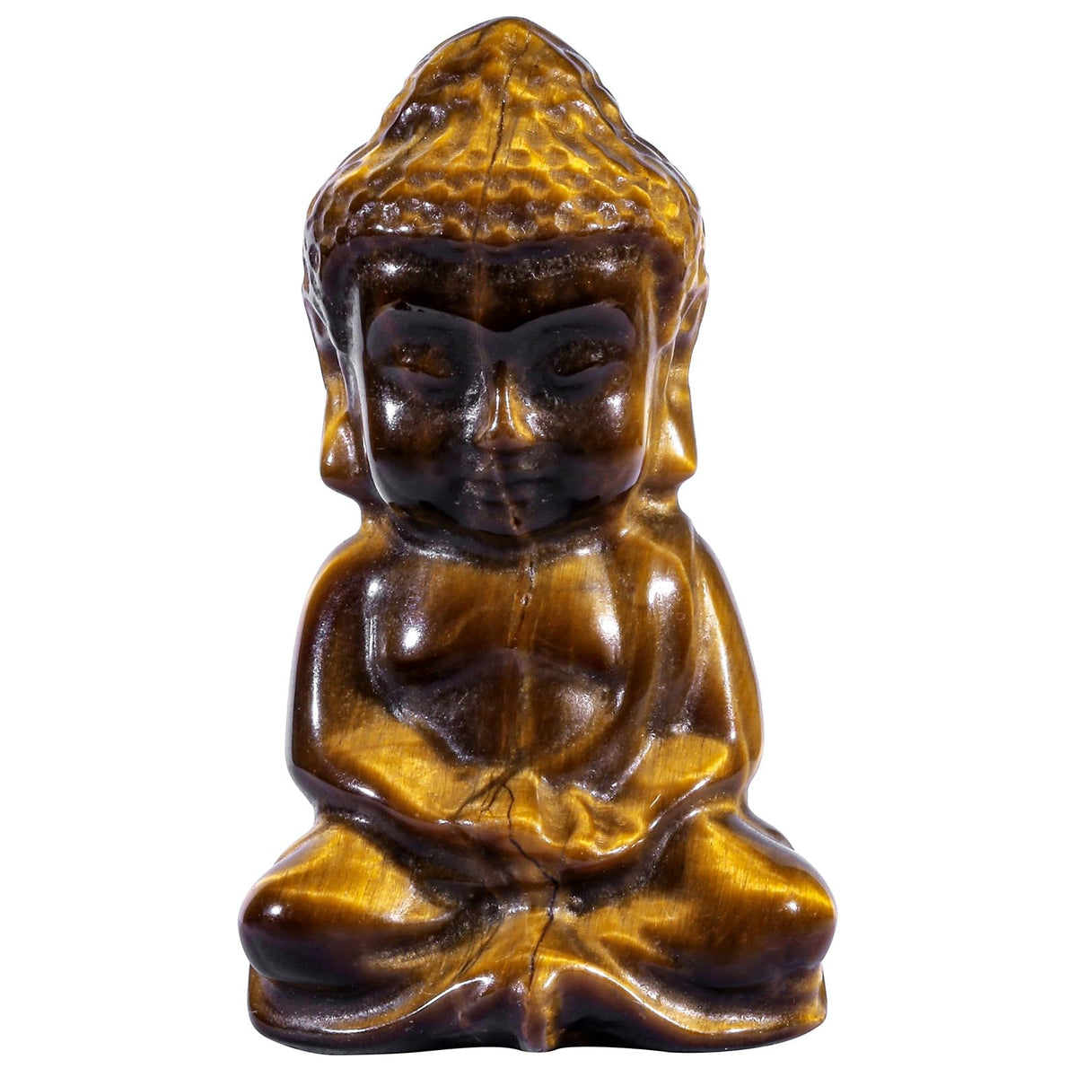 Pocket Stone Baby Buddha Crystal Statue for Home Decoration (Brown)