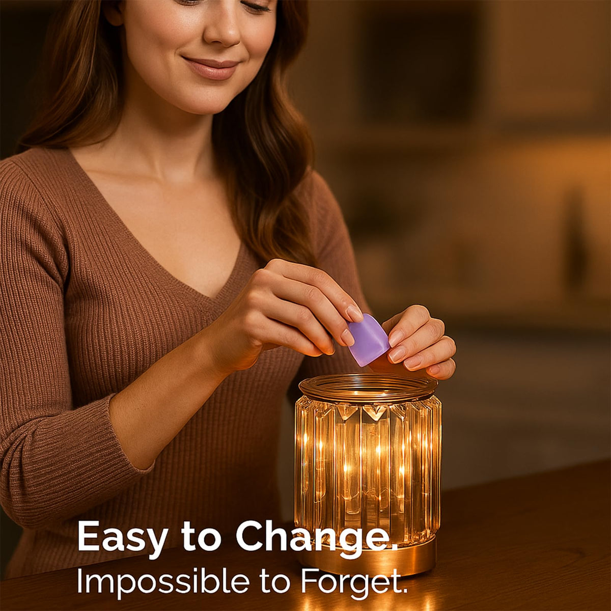 Melting Heater Electric Burning Wax Burner Electric Essential Oil Warmer Incense Wax Melt Warmer Night Light Aroma Decorative Lamp for Gifts & Decor (Golden)