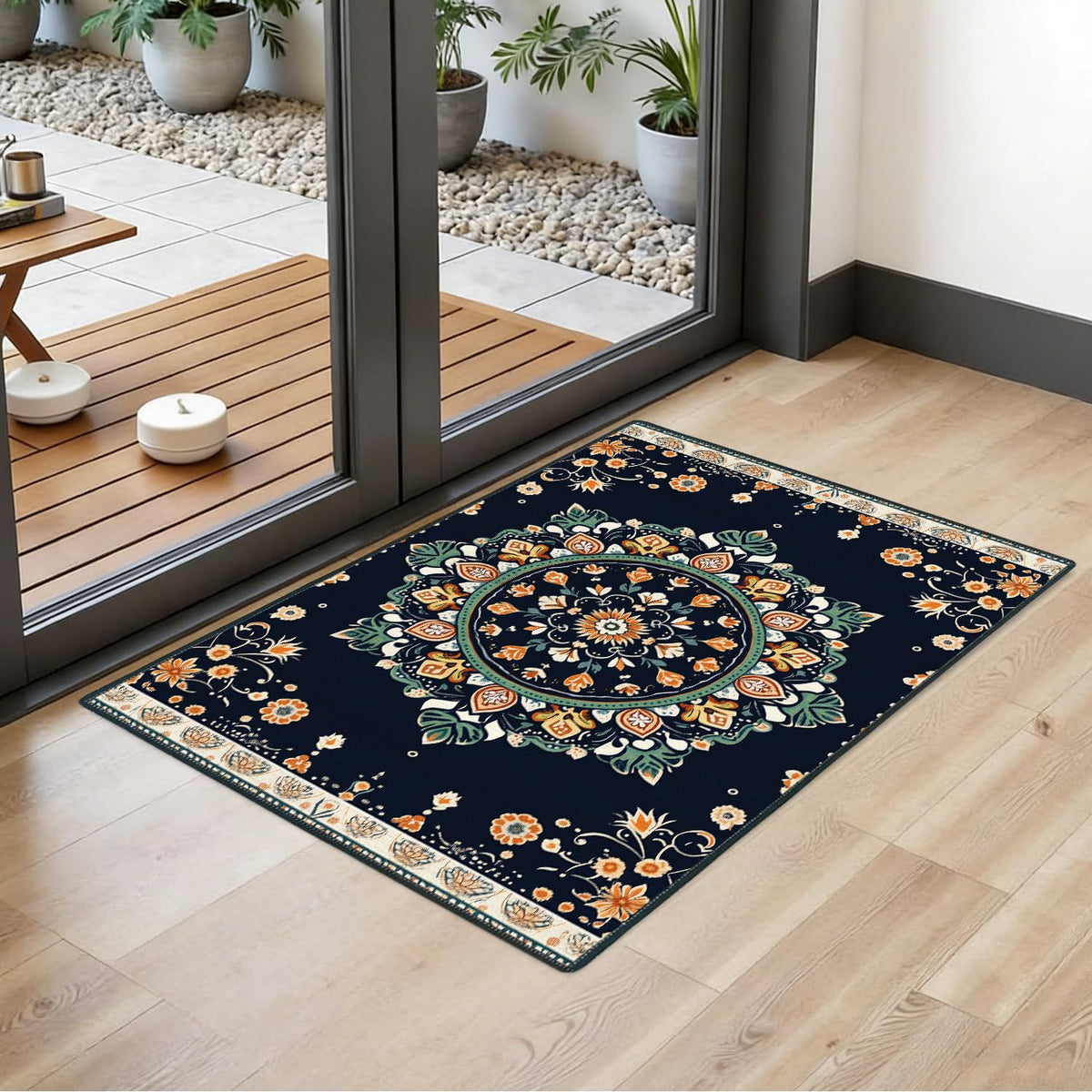 2x3FT Area Rug Bohemian Floral Mandala Entryway Rug (#20 / 2' x 3' (Rectangular))