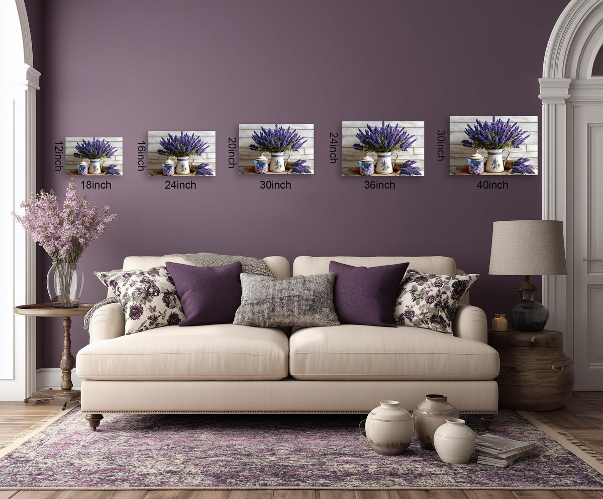 1 Panel Purple Lavender Wall Art Rustic Floral Bathroom Wall Decor Purple Farmhouse Flower Poster Country Pictures Art Print for Bathroom Bedroom Office Decorations Ready to Hang 30"x40" (40"L x 30"W / Purple Flower 16)
