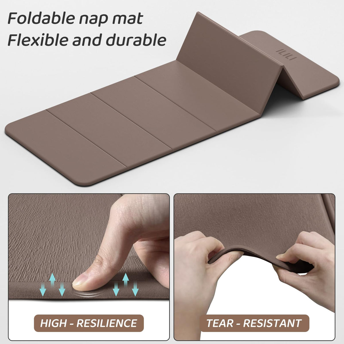Foldable Yoga Mat 71 * 24 * 0.3 Inch (Brown)