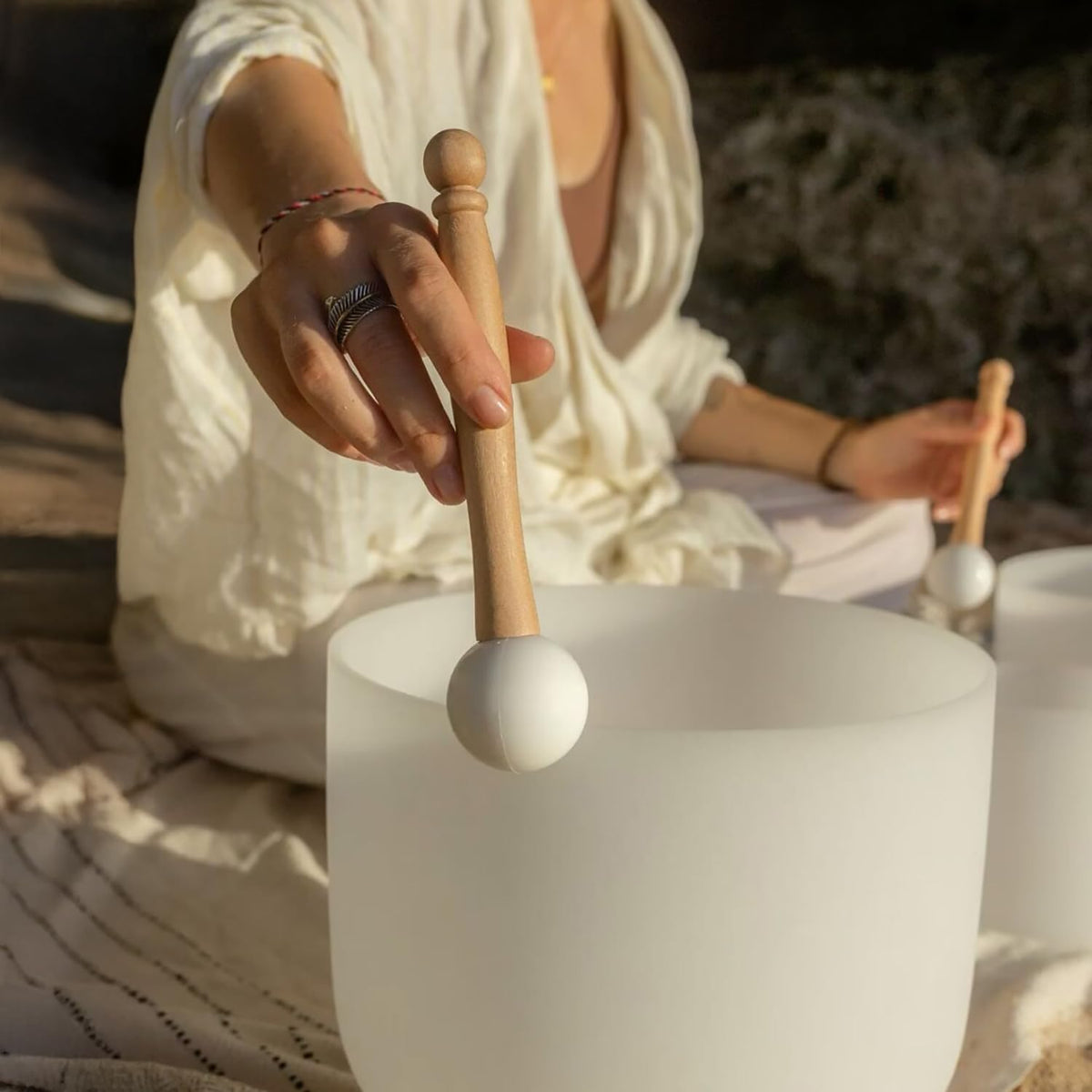 5 Pcs Singing Bowl Mallet Set (Green)