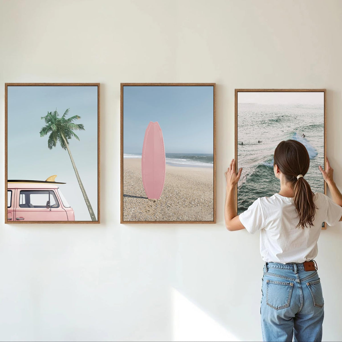 Large Ocean Beach Framed Canvas Wall Art (Ocean Beach / 36"L x 24"W)